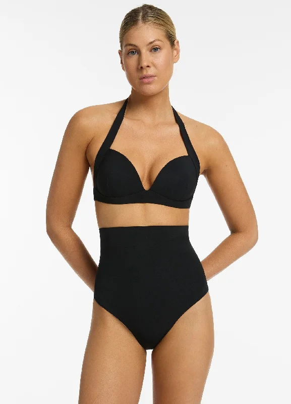 Jetset Moulded Halter Bikini Top - Black Gym