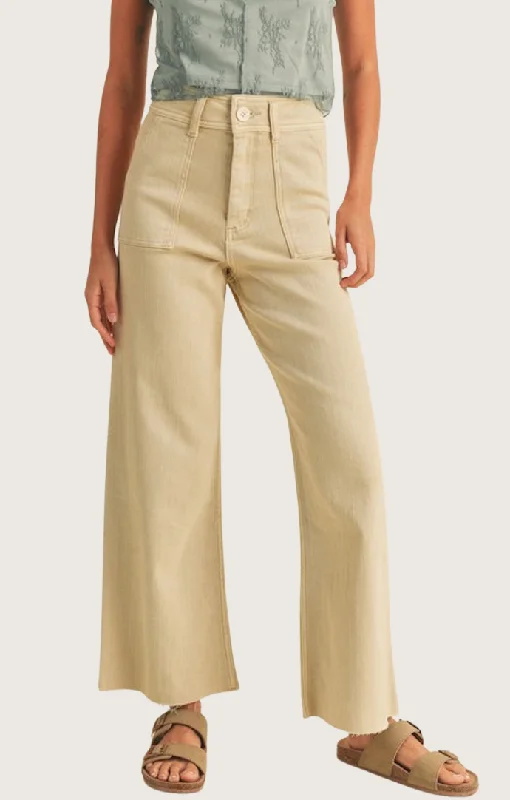 Chloe Beige Wide Leg Pants Refined Women's Velvet