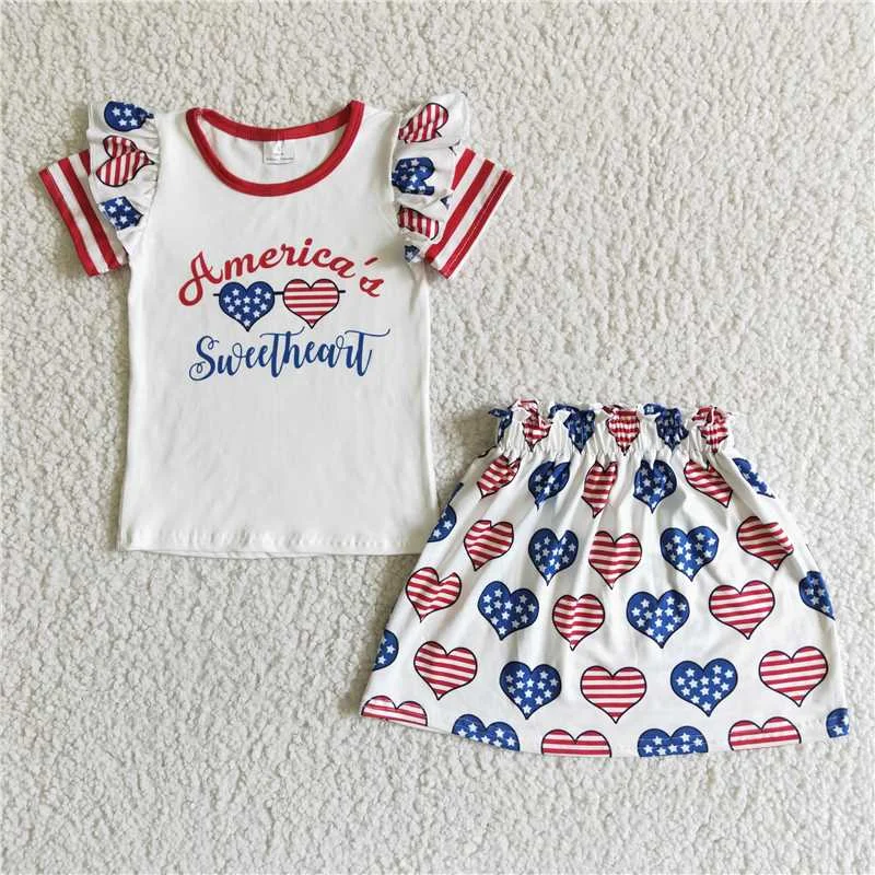 4th of July tops skirts sets GSSO0051 Sporty Women's Tennis