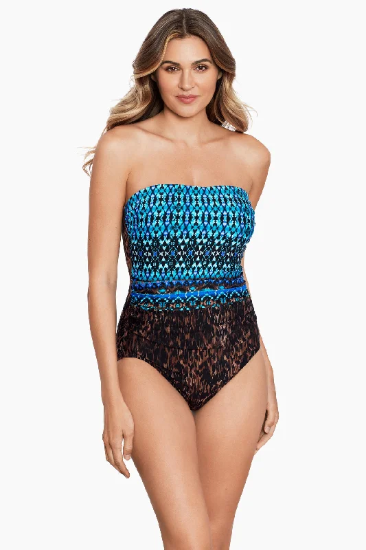 Long Torso Untamed Avanti Bandeau One Piece Swimsuit Contemporary 