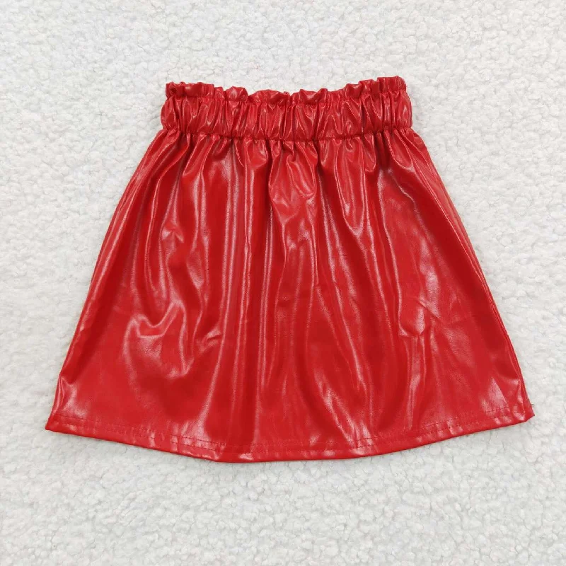 girls red leather skirt GLK0011 Athletic Women's High - 