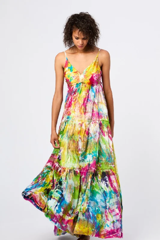 Painter's Coloring Petticoat Long Silk Dress Practical Women's Multi - 