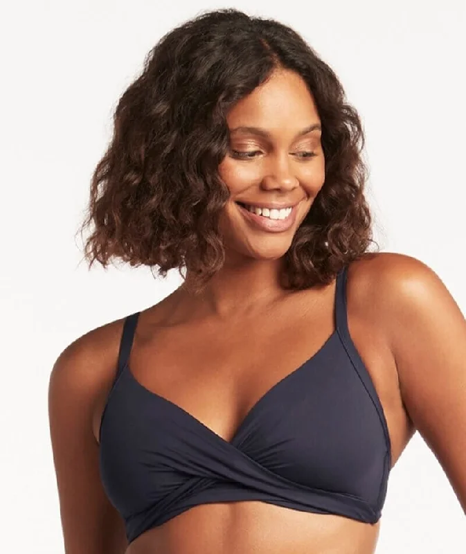 Sea Level Eco Essentials Twist Front DD-E Cup Bikini Top - Night Sky Feminine Women's Style 