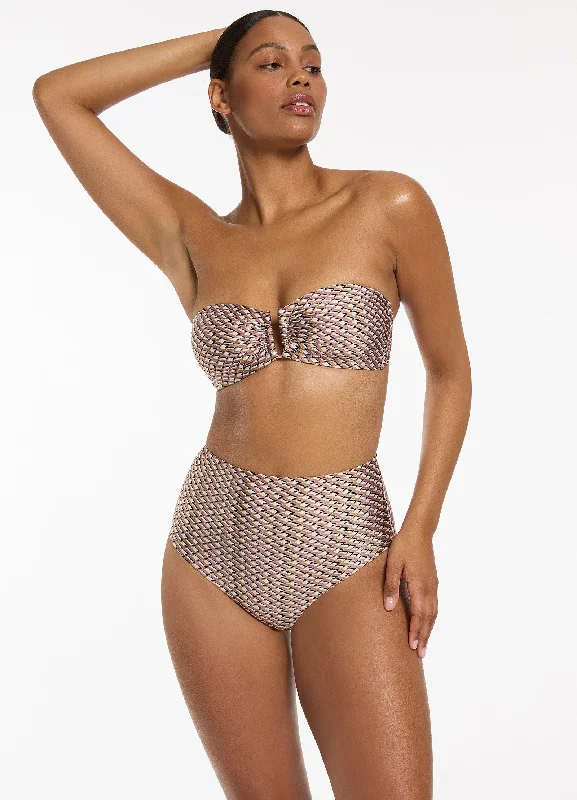 Infinity High Waist Bikini Bottom - Kelp Sophisticated Women's Tailored