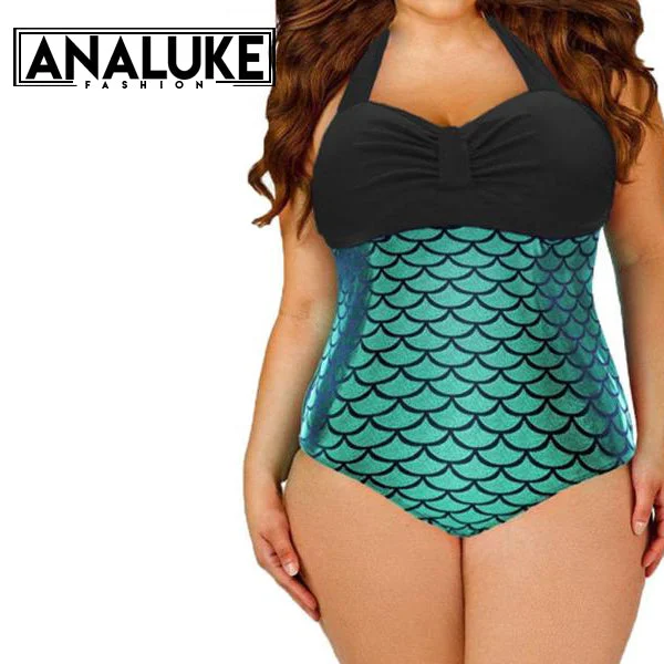 Plus Size Mermaid One Piece Swimwear Laid - back Women's Vibe