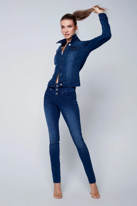 MIA - Mid Rise Skinny - Tinted Dark Indigo Rinse Preppy Women's College