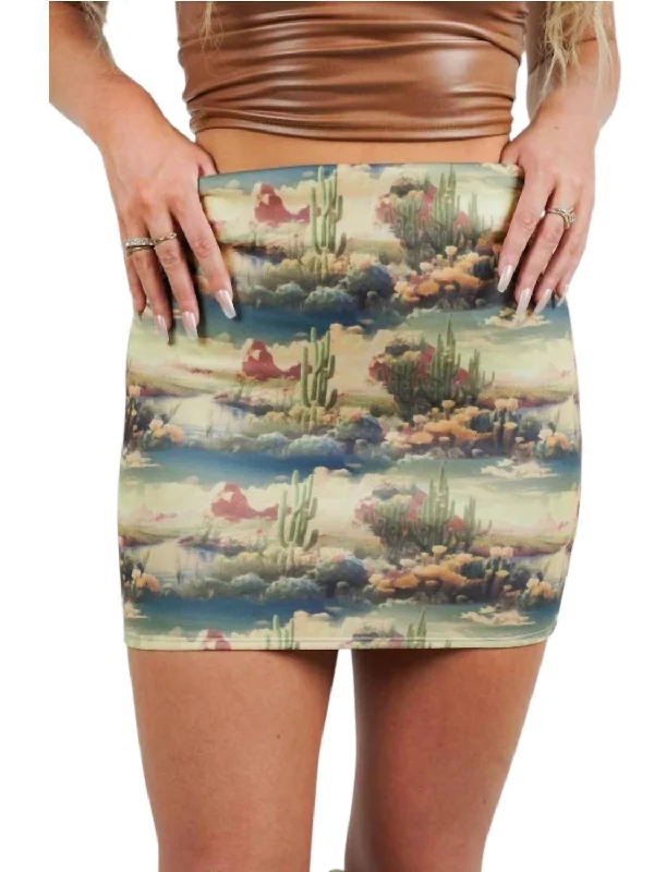 Broadway Desert Fitted Mini Skirt In Blue Contemporary 