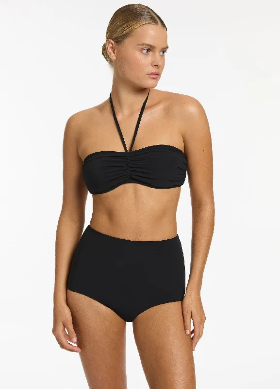 Jetset Underwire Bandeau Bikini Halter Top - Black Feminine Women's Style 