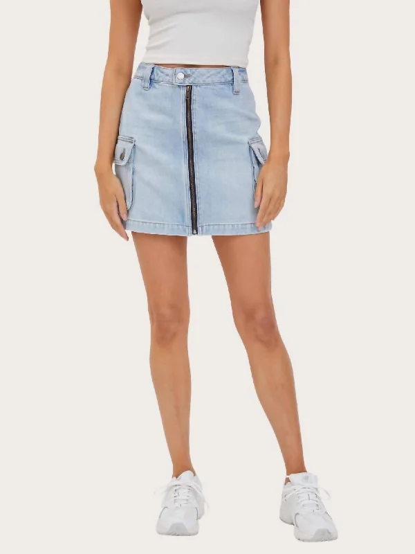A-Line Cargo Skirt In Blue garde