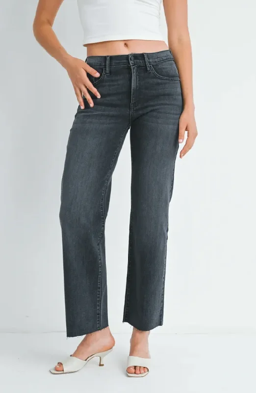 Just Black Denim The Slim Palazzo with Scissor Cut - Washed Grey garde