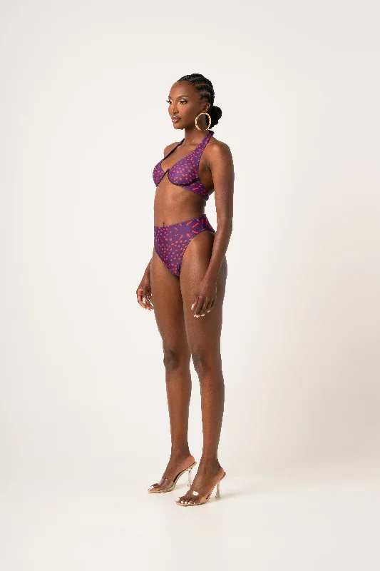 AMINAH High Rise Bikini Bottom Luxurious Women's High -  end