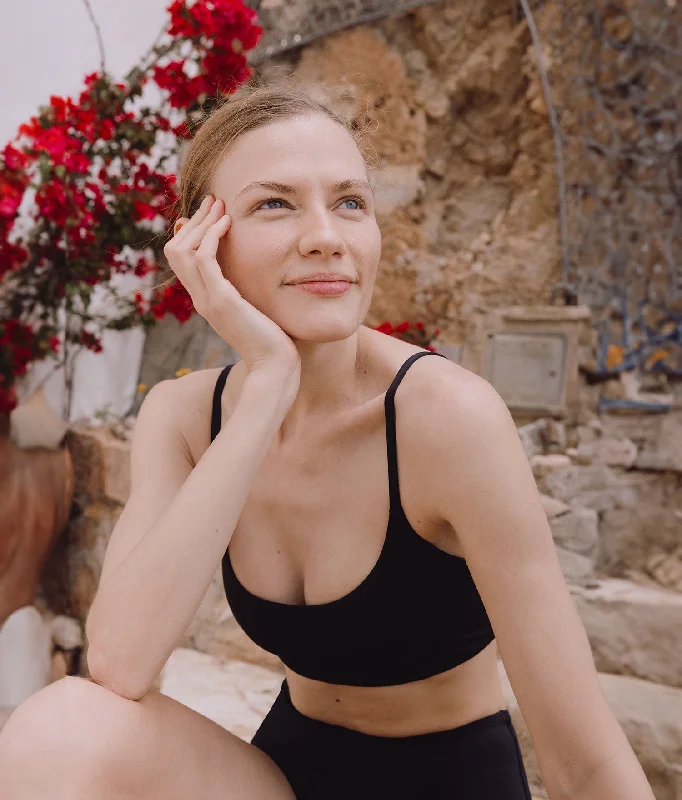 The Maui Bikini Top - Eco Nylon - Black Contemporary 