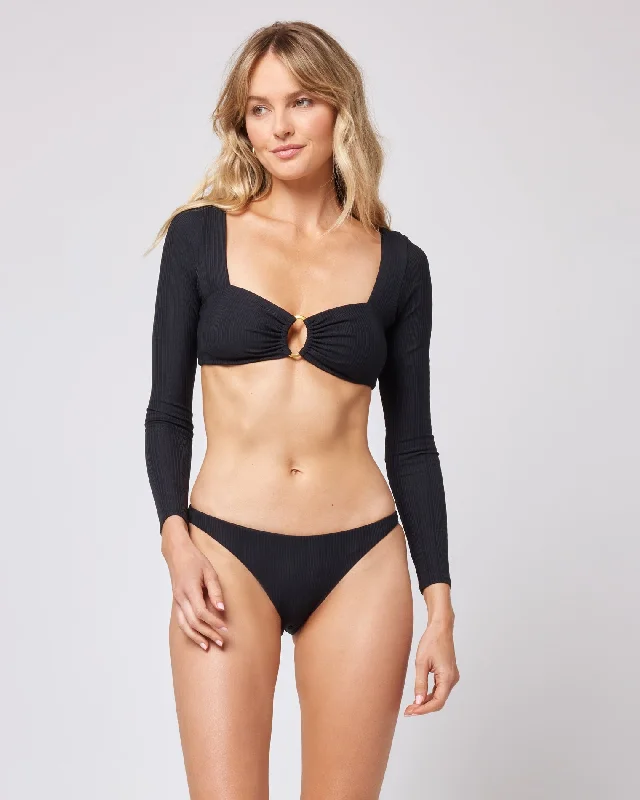 Pointelle Rib Beatrix Bikini Top Stylish Women's Tropical 