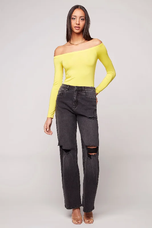 JANIS - Wide Leg Pants - Vintage Black Modern Women's Tech