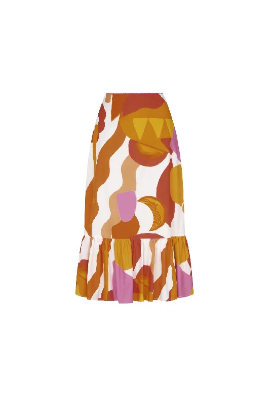 Women's Unu Midi Skirt In Marea Roja Hip Women's Urban