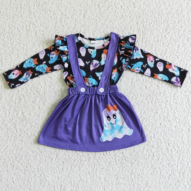 Halloween Ghost Suspender Skirt Sets GLD0026 Geometric