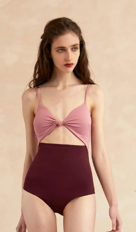 EVERLY Open-front One Piece Swimsuit Minimalist Women's Casual