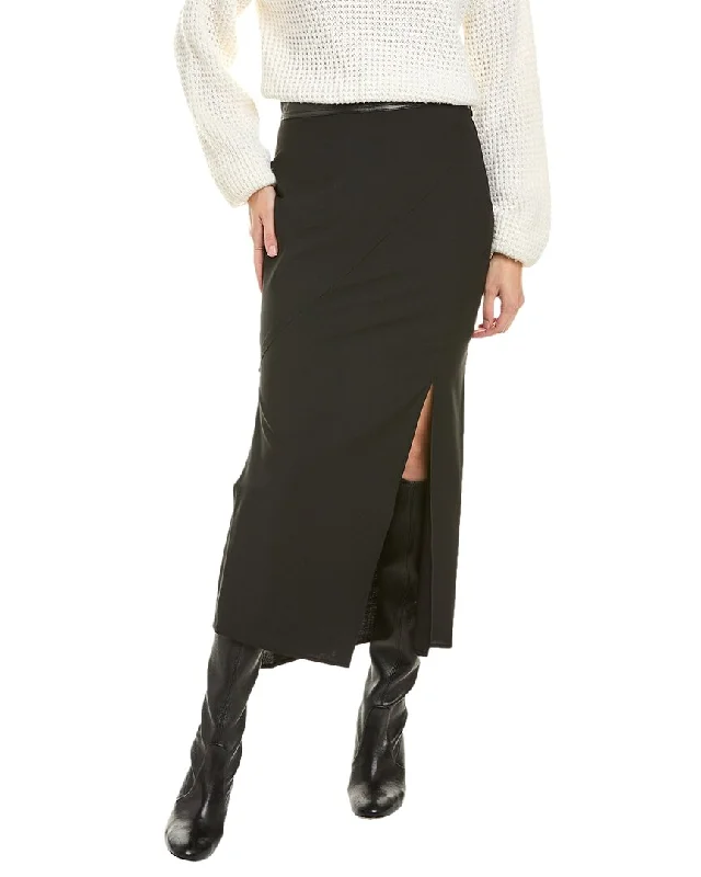 Helmut Lang Seamed Wool-Blend Midi Skirt Stylish Women's Tropical 