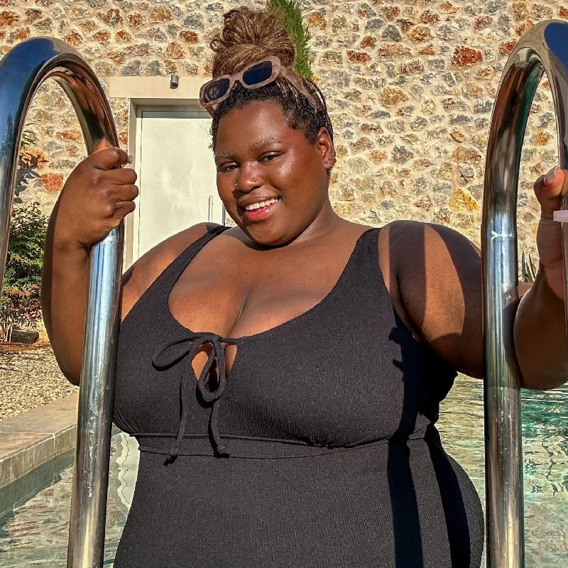 I'll Be Right Here Swimsuit - Black Bold Women's Animal Print