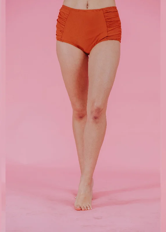 high waist shirred in paprika garde