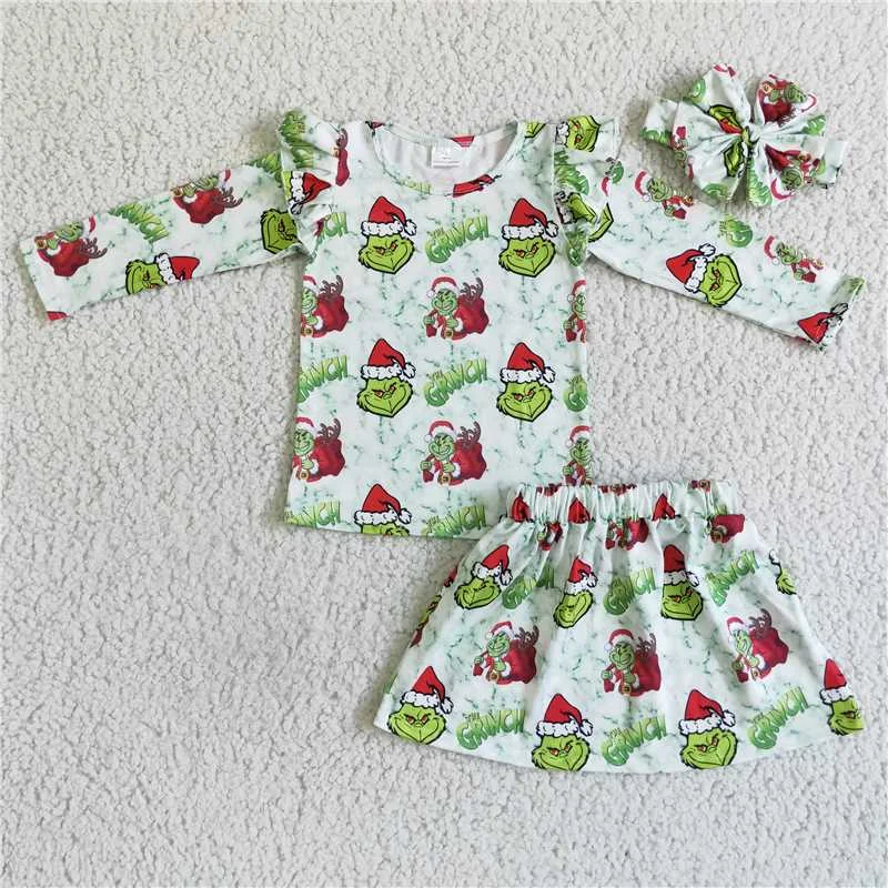 girls Xmas cartoon tops skirts sets GLD0081 Tough Women's Military - inspired