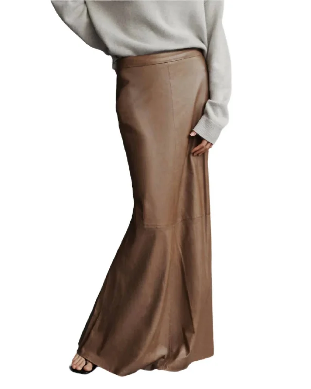 At Last Skirt In Brown Leather Stylish Women's Tropical 