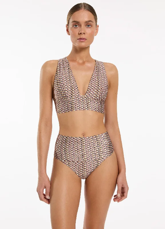 Infinity Soft Tie Back Triangle Bikini Top - Kelp Adventure