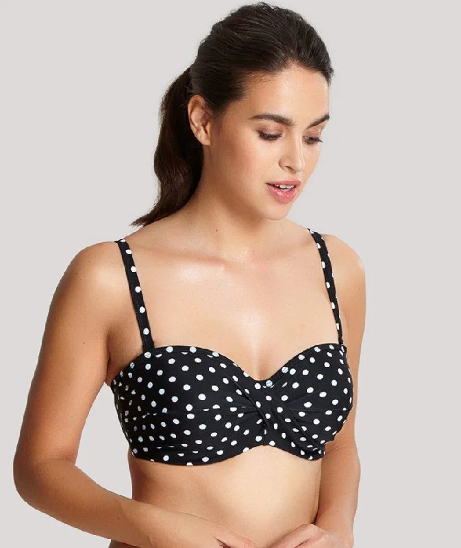 Panache Swimwear Anya Spot Bandeau Moulded Underwired Bikini Top - Black White Casual Women's Loose - fitting Panache Swimwear Anya Spot Bandeau Moulded Underwired Bikini Top - Black White Casual Women's Loose - fitting