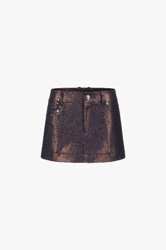 Indigo Bronze A-Line Mini Skirt Sporty Women's Tennis