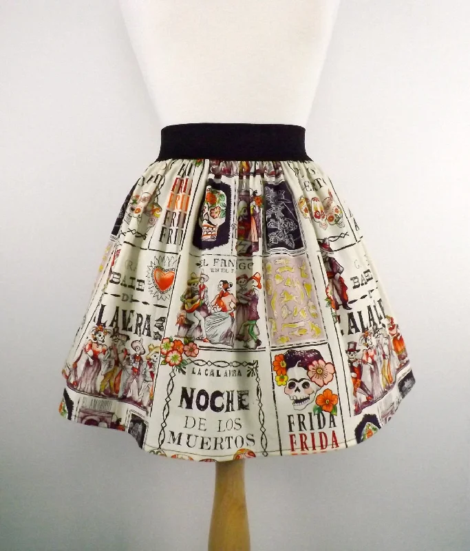 Frida "Noche De Baile"Pleated Skirt #S-AP922 Edgy Women's Punk
