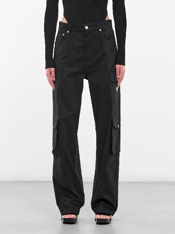 Cargo Trousers (A0330-8724-BLACK) Modern Women's 