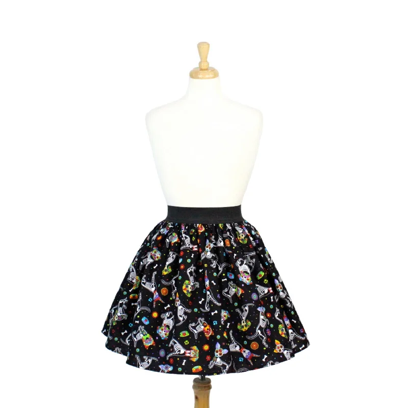 Day of the Dead Dog Pleated Skirt #PS-D331 garde