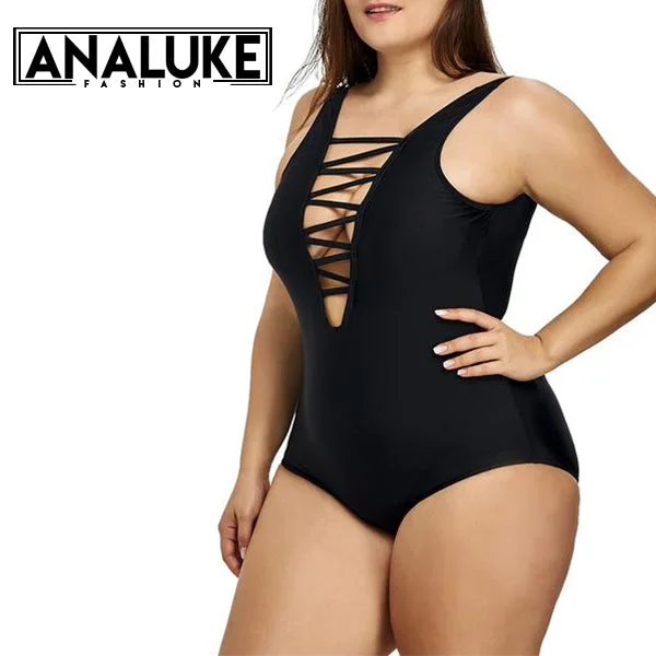 Large Size Black Swimsuit Gym