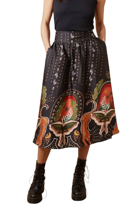 Maude Midi Skirt In Black Sharp Women's Italian