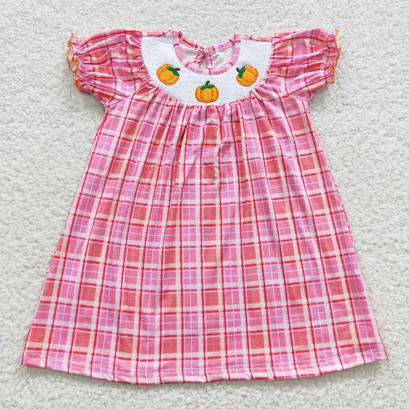 Kids girl pumpinks embroidery smocked dress GSD0423 Dapper Women's 1920S