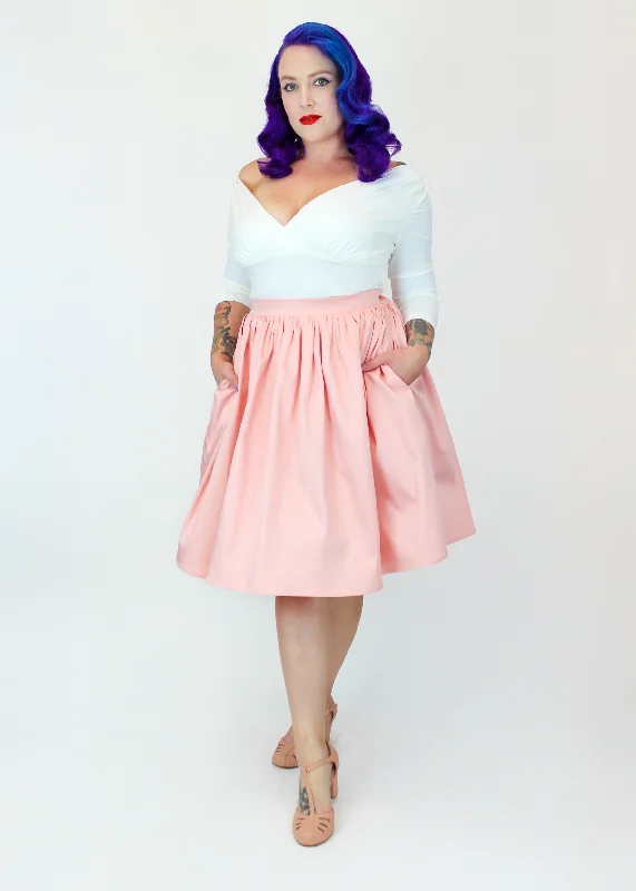 Salmon Pink Pleated Circle Skirt #PC-PP Contemporary 