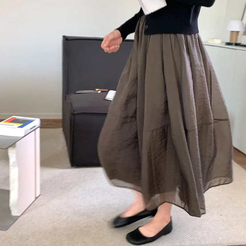 Women's Mid-length Bag Hip A-line Umbrella Skirt Refined Women's Classic 