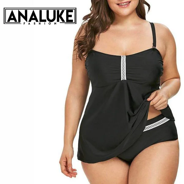 Big Size Black Swimsuit Dynamic Women's High - energy