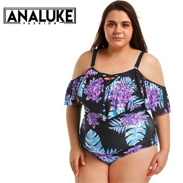 Ruffle Off Shoulder Bikini Earthy Women's Hemp - based