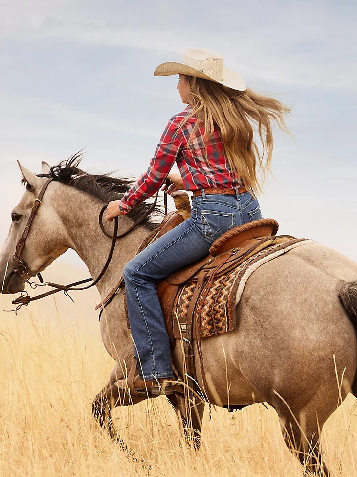 WOMEN'S WRANGLER® ULTIMATE RIDING JEAN Q-BABY IN BRILEY Unique Women's Upcycled