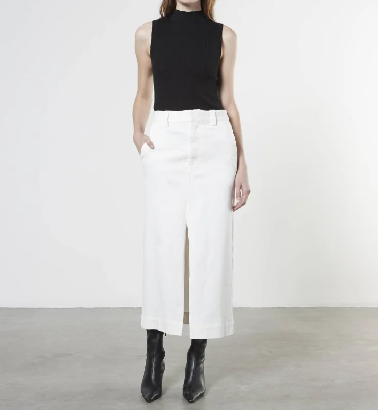 Soft Touch Slit Skirt In Undyed Disco