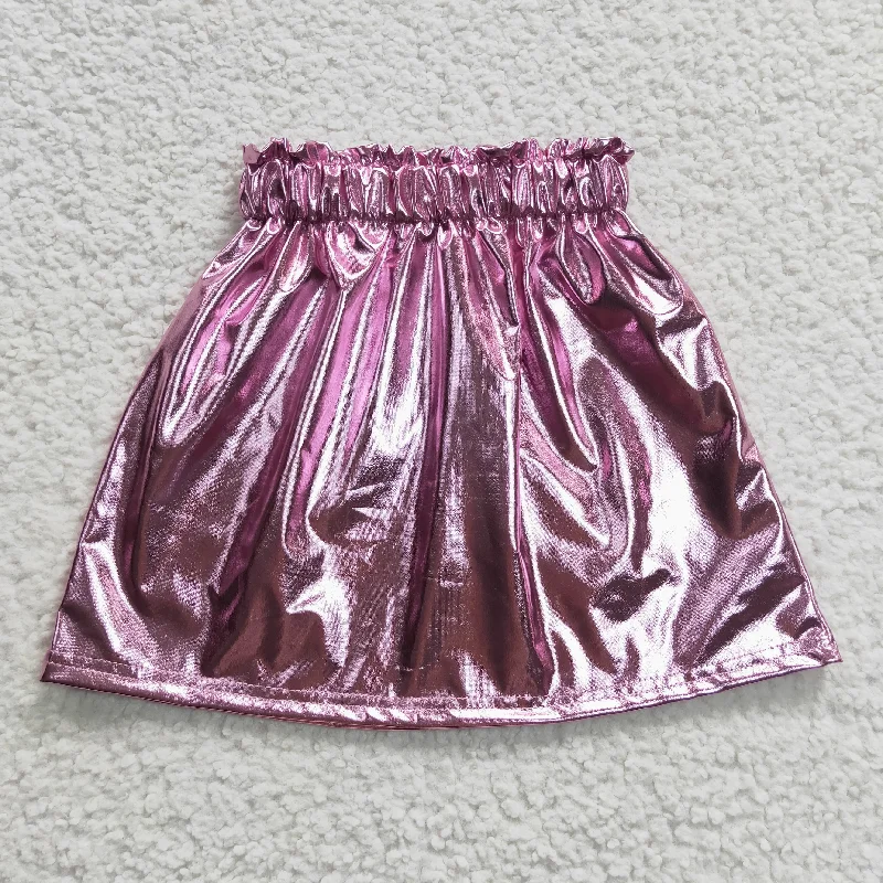 girls magenta leather skirt GLK0014 Hip Women's Urban