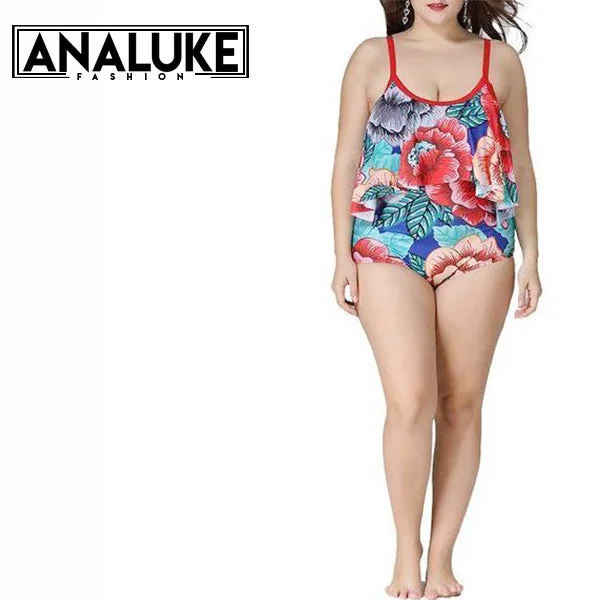 Backless Colorful Flower Swimwear Traditional Women's 
