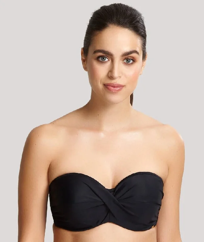 Panache Swimwear Anya Riva Twist Bandeau Underwired Bikini - Black Scandinavian