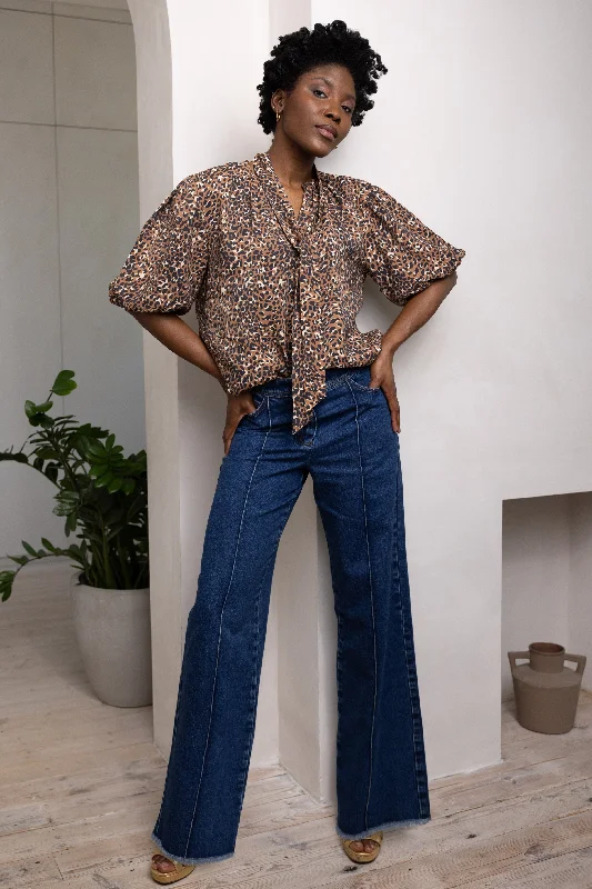 Parker Pintuck Wide Leg Jeans Earthy Women's Hemp - based
