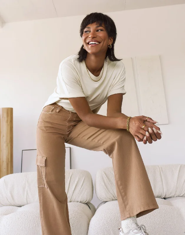 LILY WIDE LEG JEANS / MACCHIATO Minimalist Women's Casual