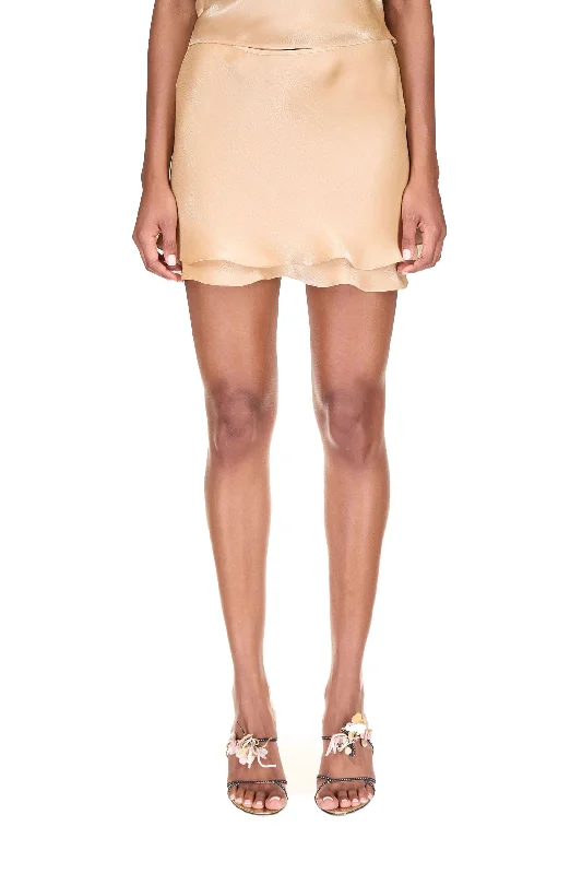 Caramel Layered Mini Skirt Refined Women's Velvet