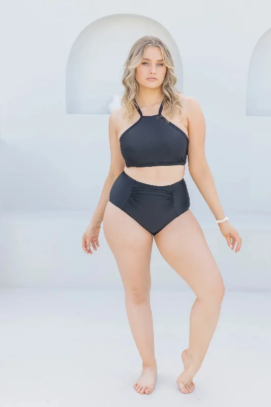 Black High Waisted Bottom Rugged Women's Outdoor 