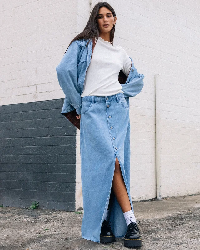 Chill Trap Skirt - China Blue British Gentlewoman Style