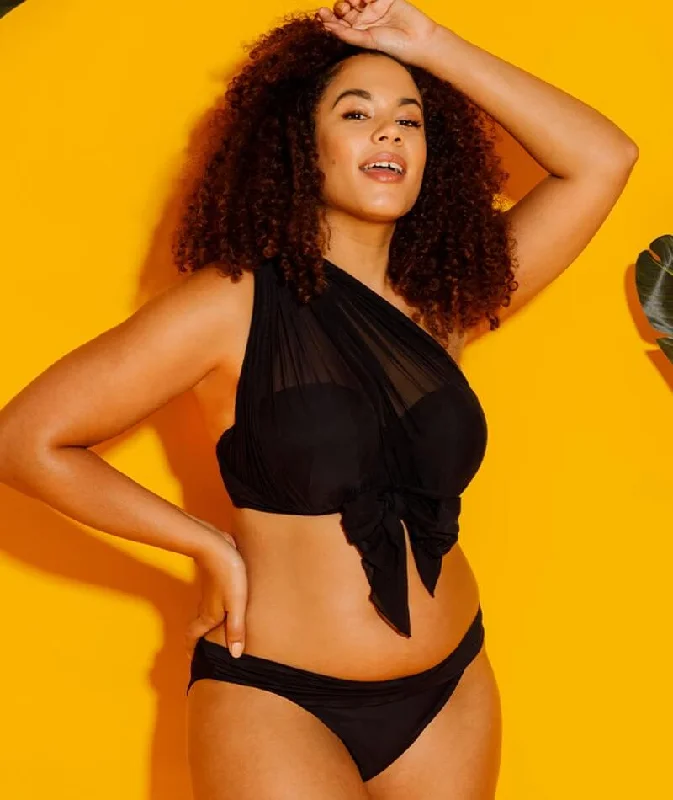 Curvy Kate Wrapsody Bandeau Bikini Top - Black Sharp Women's Italian